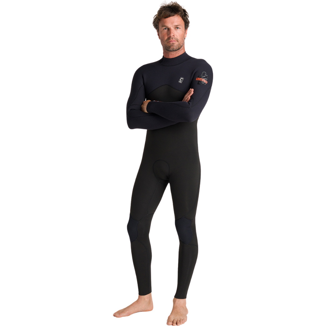 2026 C-Skins Da Uomo NuWave Session 3/2mm Back Zip Muta C-NSE32MBZ - Black / Black X / Warm Red